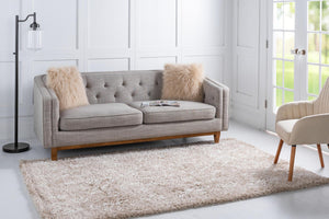 Taupe 5' 1 x 8' Rabat Shag Rectangle Area Rug Thick Soft Touch Fluffy & Plush Shaggy Pile