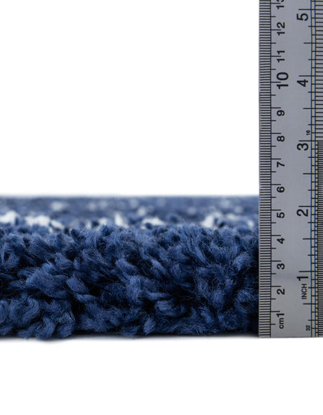 Navy Blue 8' x 8' Rabat Shag Square Area Rug Thick Soft Touch Fluffy & Plush Shaggy Pile Durable Geometric Carpet for Luxury Interior Design for Sale at Rug Engine