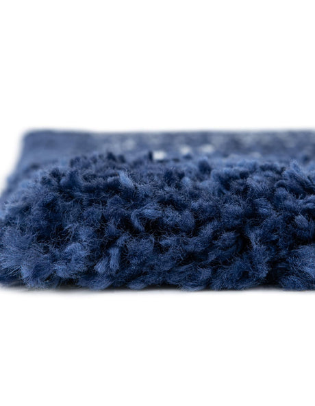 Navy Blue 4' 1 x 6' 1 Rabat Shag Rectangle Area Rug Thick Soft Touch Fluffy & Plush Shaggy Pile Durable Geometric Carpet for Luxury Interior Design for Sale at Rug Engine