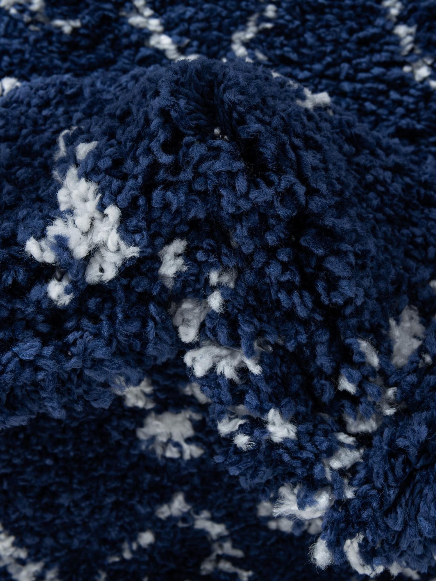 Navy Blue 4' 1 x 6' 1 Rabat Shag Rectangle Area Rug Thick Soft Touch Fluffy & Plush Shaggy Pile Durable Geometric Carpet for Luxury Interior Design for Sale at Rug Engine