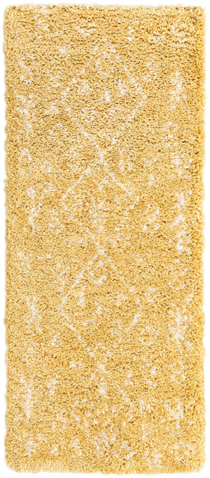 Yellow 2' 7 x 6' 1 Rabat Shag Runner Area Rug Thick Soft Touch Fluffy & Plush Shaggy Pile