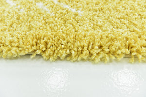 Yellow 8' x 8' Rabat Shag Square Area Rug Thick Soft Touch Fluffy & Plush Shaggy Pile