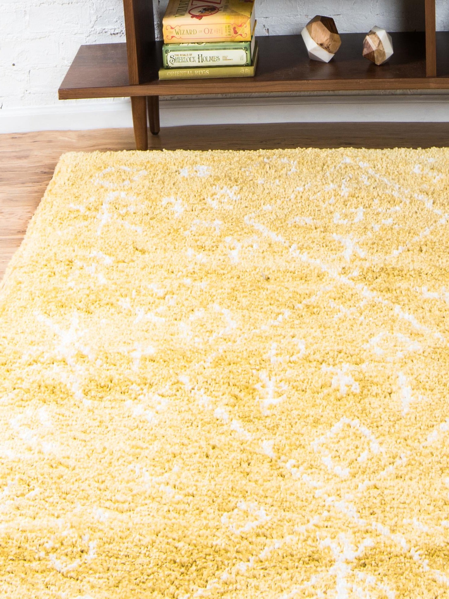 Yellow 9' x 12' 2 Rabat Shag Rectangle Area Rug Thick Soft Touch Fluffy & Plush Shaggy Pile Durable Geometric Carpet for Luxury Interior Design for Sale at Rug Engine