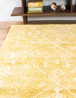 Yellow 8' x 10' Rabat Shag Rectangle Area Rug Thick Soft Touch Fluffy & Plush Shaggy Pile