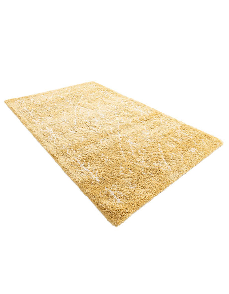 Yellow 5' 1 x 8' Rabat Shag Rectangle Area Rug Thick Soft Touch Fluffy & Plush Shaggy Pile Durable Geometric Carpet for Luxury Interior Design for Sale at Rug Engine