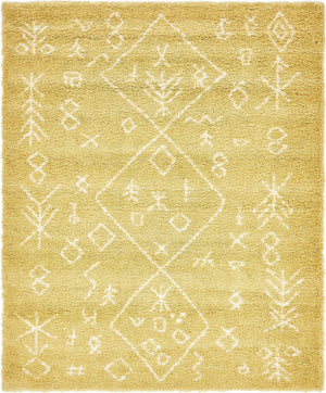 Yellow 9' x 12' 2 Rabat Shag Rectangle Area Rug Thick Soft Touch Fluffy & Plush Shaggy Pile
