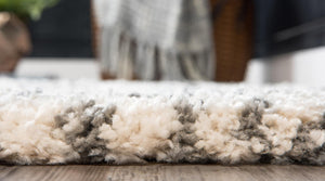 Pure Ivory 2' x 4' 1 Rabat Shag Runner Area Rug Thick Soft Touch Fluffy & Plush Shaggy Pile