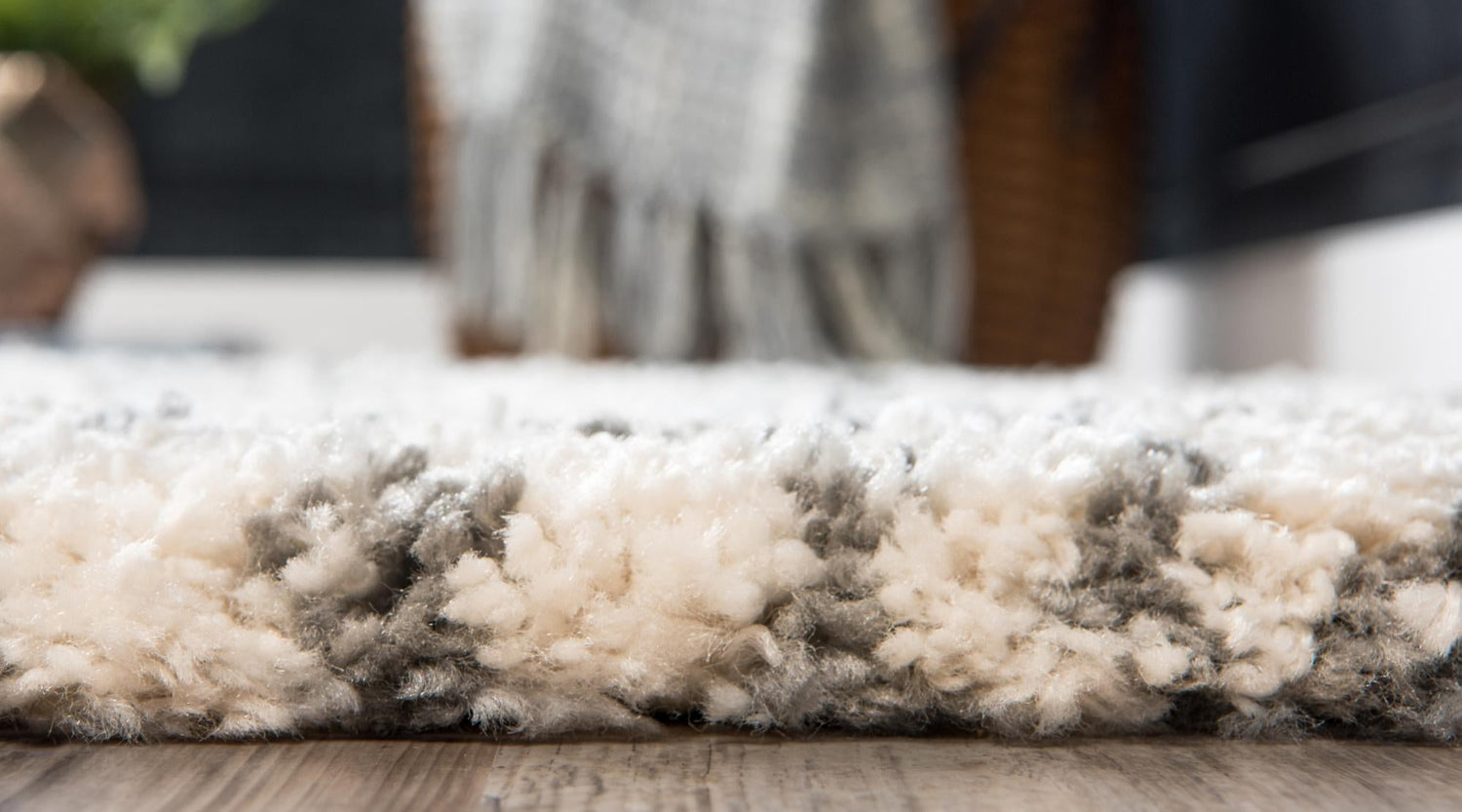 Pure Ivory 2' x 5' 1 Rabat Shag Runner Area Rug Thick Soft Touch Fluffy & Plush Shaggy Pile Durable Geometric Carpet for Luxury Interior Design for Sale at Rug Engine