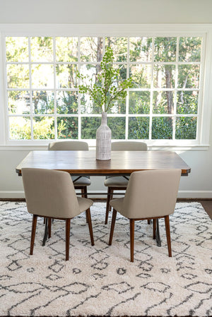 Pure Ivory 5' 3 x 5' 3 Rabat Shag Square Area Rug Thick Soft Touch Fluffy & Plush Shaggy Pile