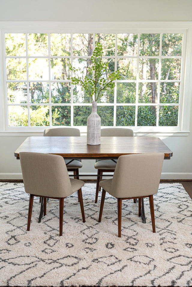 Pure Ivory 5' 3 x 5' 3 Rabat Shag Square Area Rug Thick Soft Touch Fluffy & Plush Shaggy Pile
