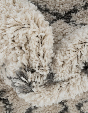 Pure Ivory 6' 1 x 9' Rabat Shag Rectangle Area Rug Thick Soft Touch Fluffy & Plush Shaggy Pile