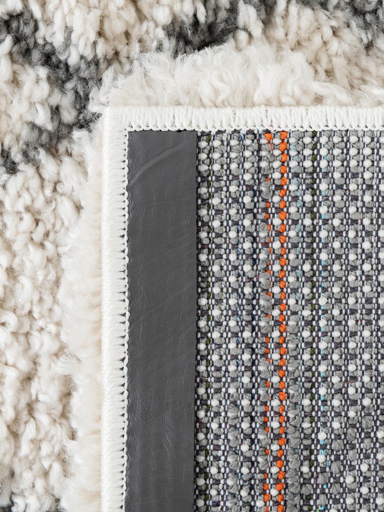 Pure Ivory 2' 2 x 3' 1 Rabat Shag Rectangle Area Rug Thick Soft Touch Fluffy & Plush Shaggy Pile Durable Geometric Carpet for Luxury Interior Design for Sale at Rug Engine