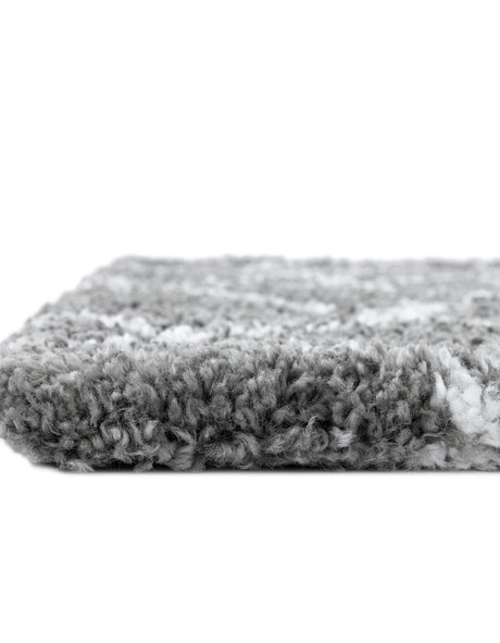 Gray 5' 1 x 8' Rabat Shag Rectangle Area Rug Thick Soft Touch Fluffy & Plush Shaggy Pile Durable Geometric Carpet for Luxury Interior Design for Sale at Rug Engine