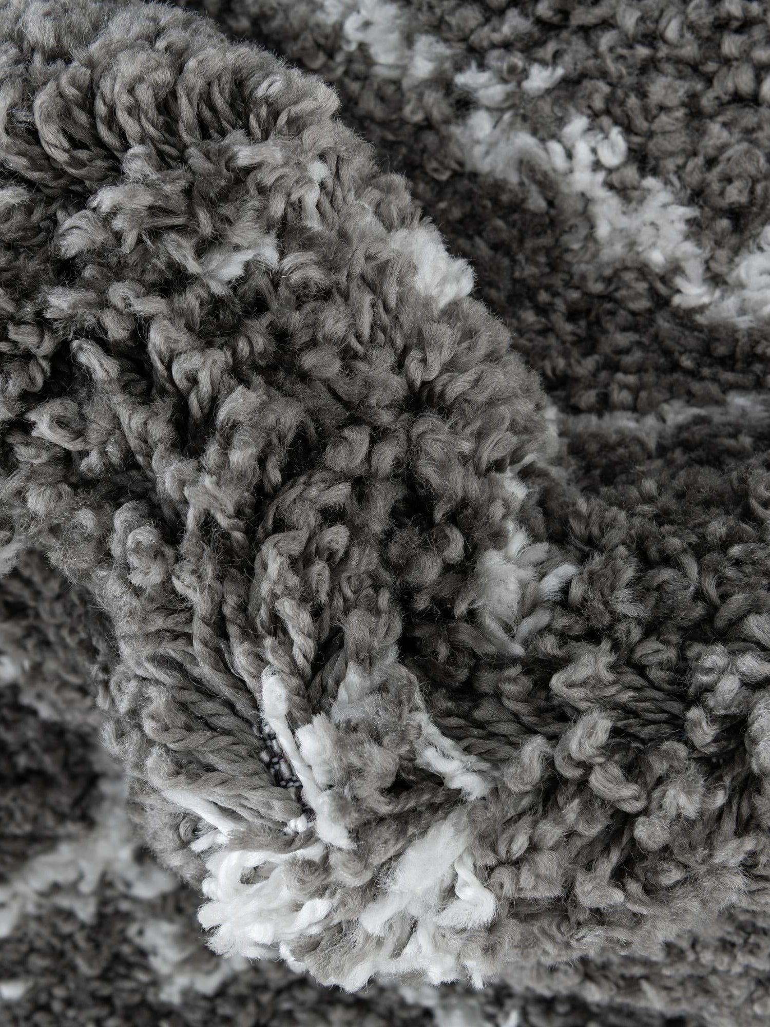 Gray 5' 1 x 8' Rabat Shag Rectangle Area Rug Thick Soft Touch Fluffy & Plush Shaggy Pile Durable Geometric Carpet for Luxury Interior Design for Sale at Rug Engine
