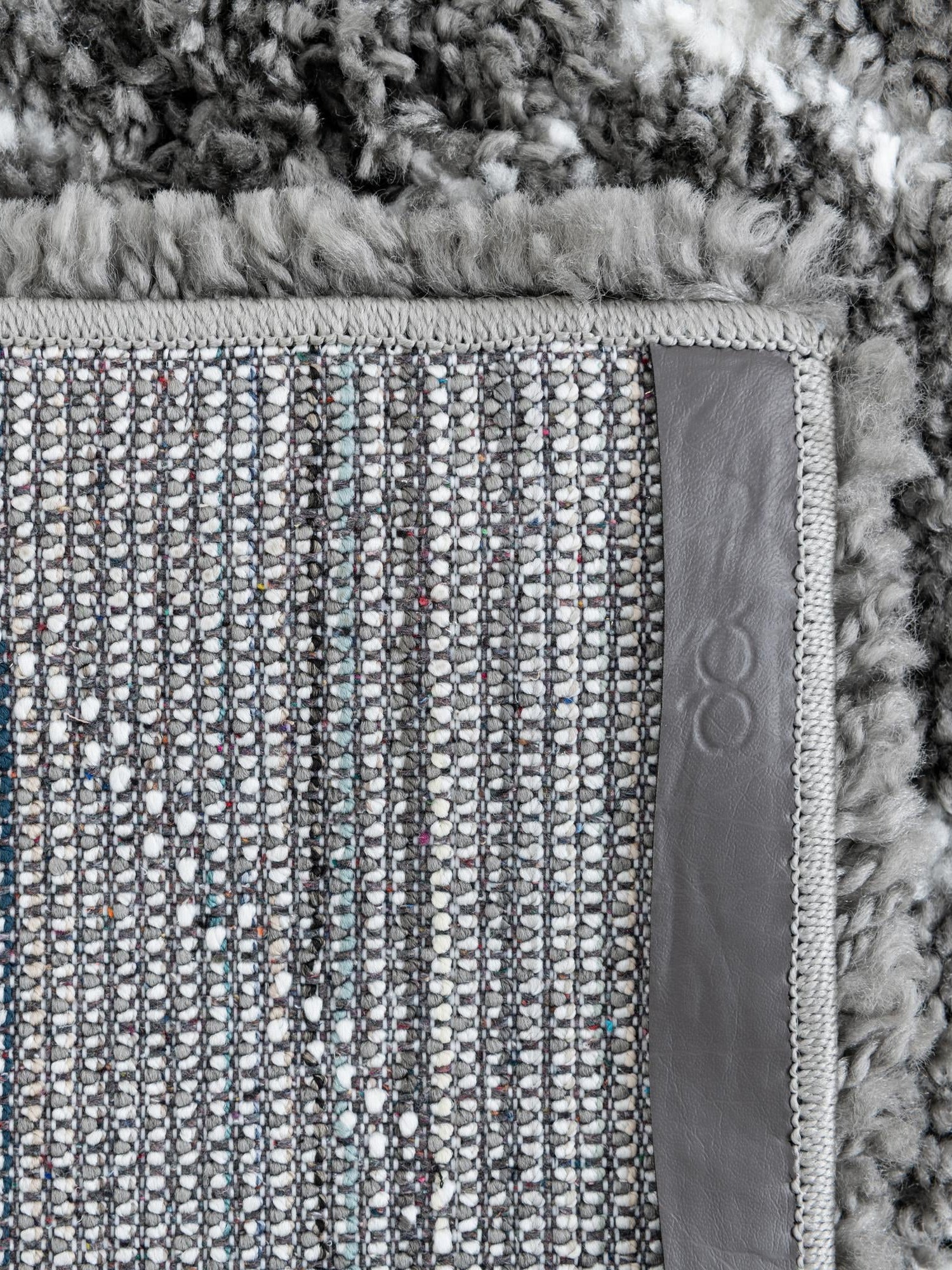 Gray 5' 1 x 8' Rabat Shag Rectangle Area Rug Thick Soft Touch Fluffy & Plush Shaggy Pile Durable Geometric Carpet for Luxury Interior Design for Sale at Rug Engine