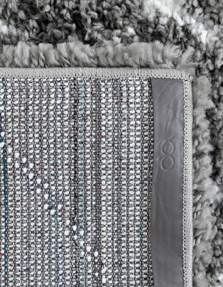 Gray 5' 1 x 8' Rabat Shag Rectangle Area Rug Thick Soft Touch Fluffy & Plush Shaggy Pile Durable Geometric Carpet for Luxury Interior Design for Sale at Rug Engine