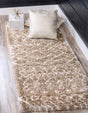Taupe 2' 7 x 6' 1 Rabat Shag Runner Area Rug Thick Soft Touch Fluffy & Plush Shaggy Pile Durable Geometric Carpet for Luxury Interior Design for Sale at Rug Engine