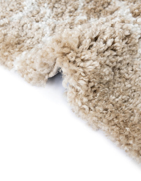 Taupe 2' 7 x 10' Rabat Shag Runner Area Rug Thick Soft Touch Fluffy & Plush Shaggy Pile Durable Geometric Carpet for Luxury Interior Design for Sale at Rug Engine