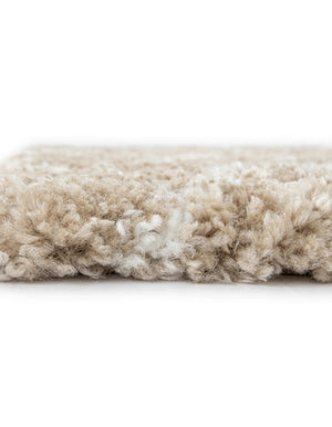 Taupe 7' 10 x 7' 10 Rabat Shag Square Area Rug Thick Soft Touch Fluffy & Plush Shaggy Pile