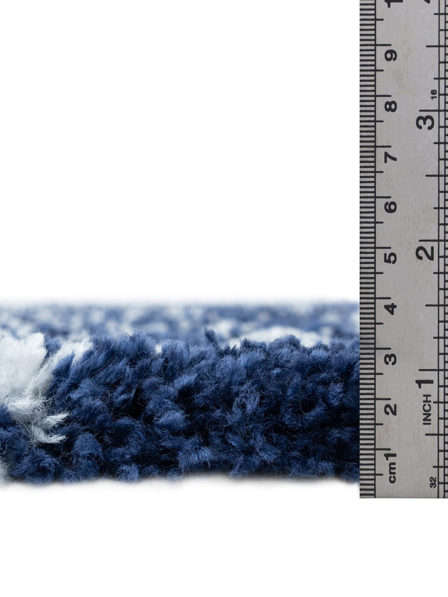 Navy Blue 2' 7 x 10' Rabat Shag Runner Area Rug Thick Soft Touch Fluffy & Plush Shaggy Pile Durable Geometric Carpet for Luxury Interior Design for Sale at Rug Engine