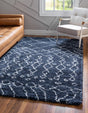 Navy Blue 4' 1 x 6' 1 Rabat Shag Rectangle Area Rug Thick Soft Touch Fluffy & Plush Shaggy Pile