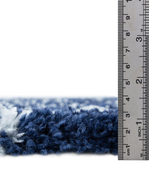 Navy Blue 8' x 10' Rabat Shag Rectangle Area Rug Thick Soft Touch Fluffy & Plush Shaggy Pile