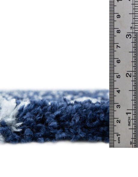 Navy Blue 9' x 12' 2 Rabat Shag Rectangle Area Rug Thick Soft Touch Fluffy & Plush Shaggy Pile Durable Geometric Carpet for Luxury Interior Design for Sale at Rug Engine