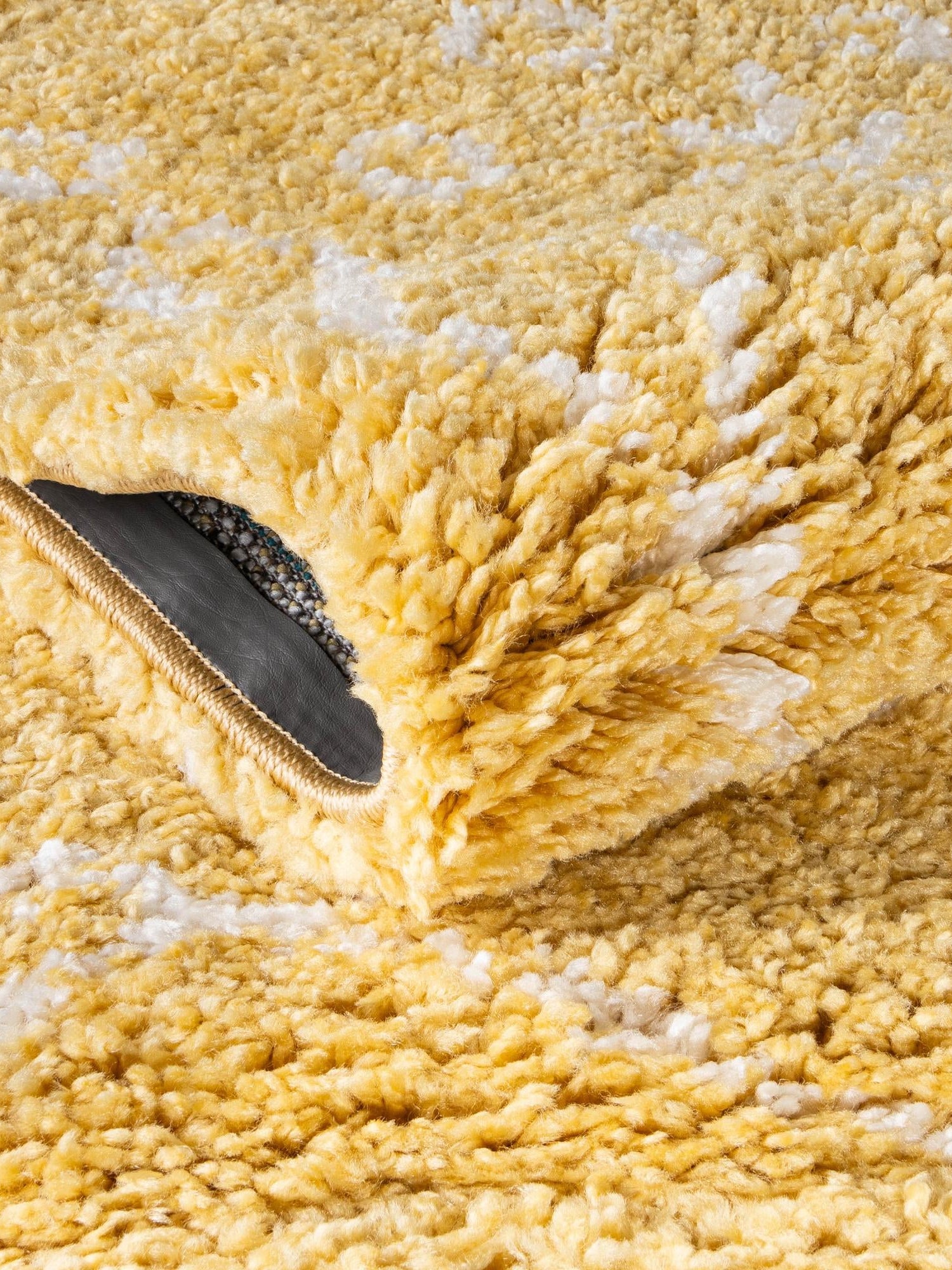 Yellow 8' x 10' Rabat Shag Rectangle Area Rug Thick Soft Touch Fluffy & Plush Shaggy Pile Durable Geometric Carpet for Luxury Interior Design for Sale at Rug Engine