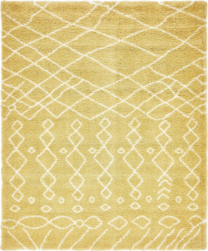 Yellow 8' x 10' Rabat Shag Rectangle Area Rug Thick Soft Touch Fluffy & Plush Shaggy Pile