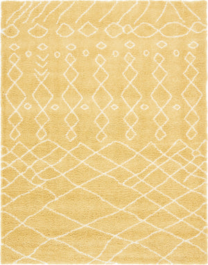 Yellow 9' x 12' 2 Rabat Shag Rectangle Area Rug Thick Soft Touch Fluffy & Plush Shaggy Pile