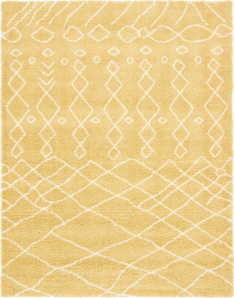 Yellow 9' x 12' 2 Rabat Shag Rectangle Area Rug Thick Soft Touch Fluffy & Plush Shaggy Pile Durable Geometric Carpet for Luxury Interior Design for Sale at Rug Engine