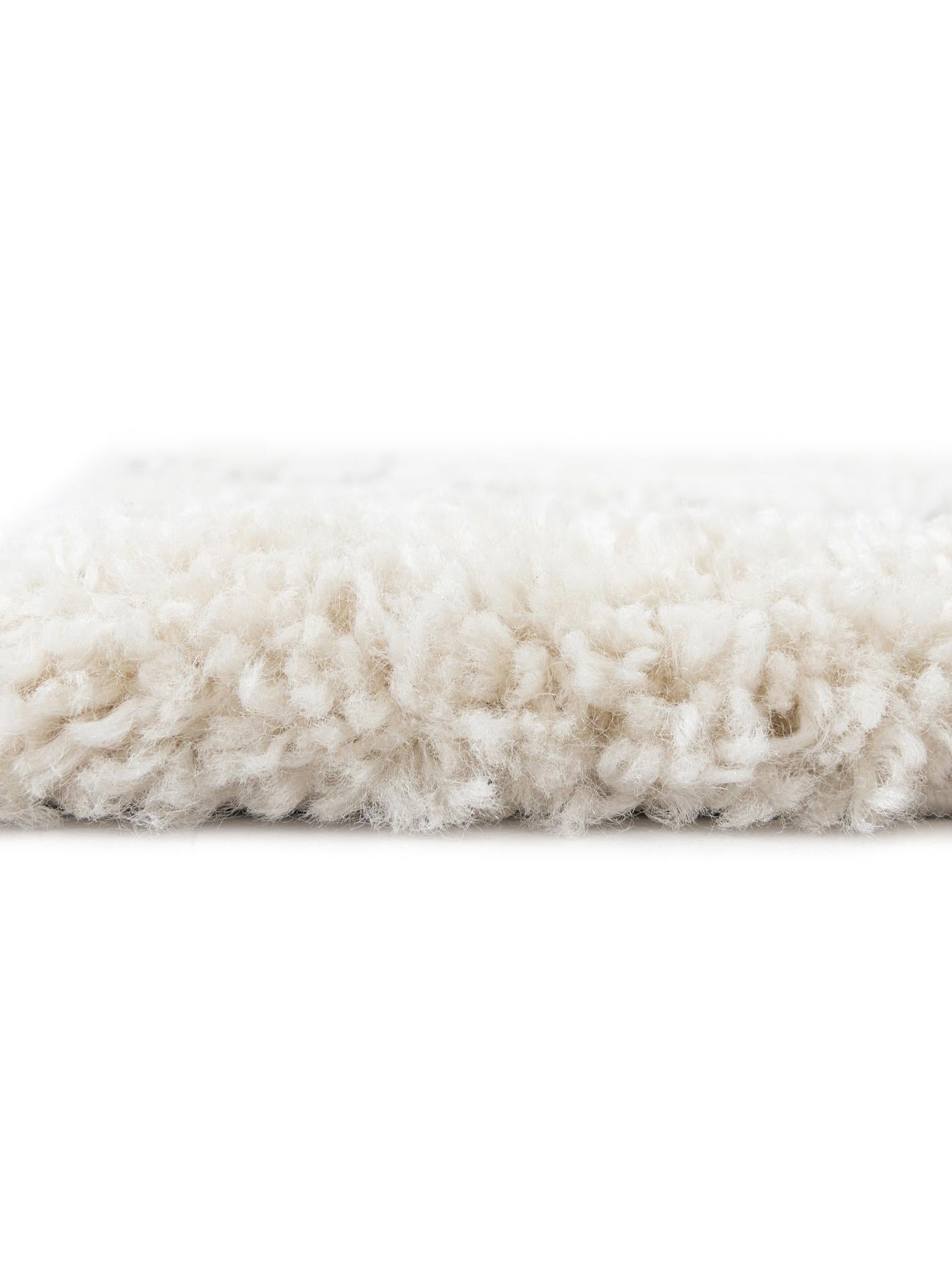Pure Ivory 2' 7 x 12' Rabat Shag Runner Area Rug Thick Soft Touch Fluffy & Plush Shaggy Pile Durable Geometric Carpet for Luxury Interior Design for Sale at Rug Engine