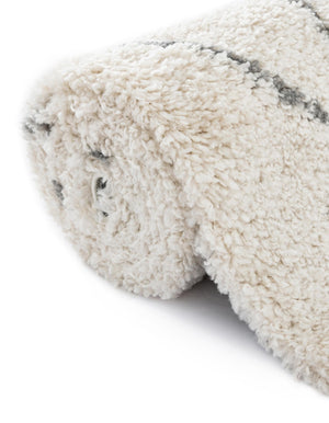 Pure Ivory 2' x 8' Rabat Shag Runner Area Rug Thick Soft Touch Fluffy & Plush Shaggy Pile