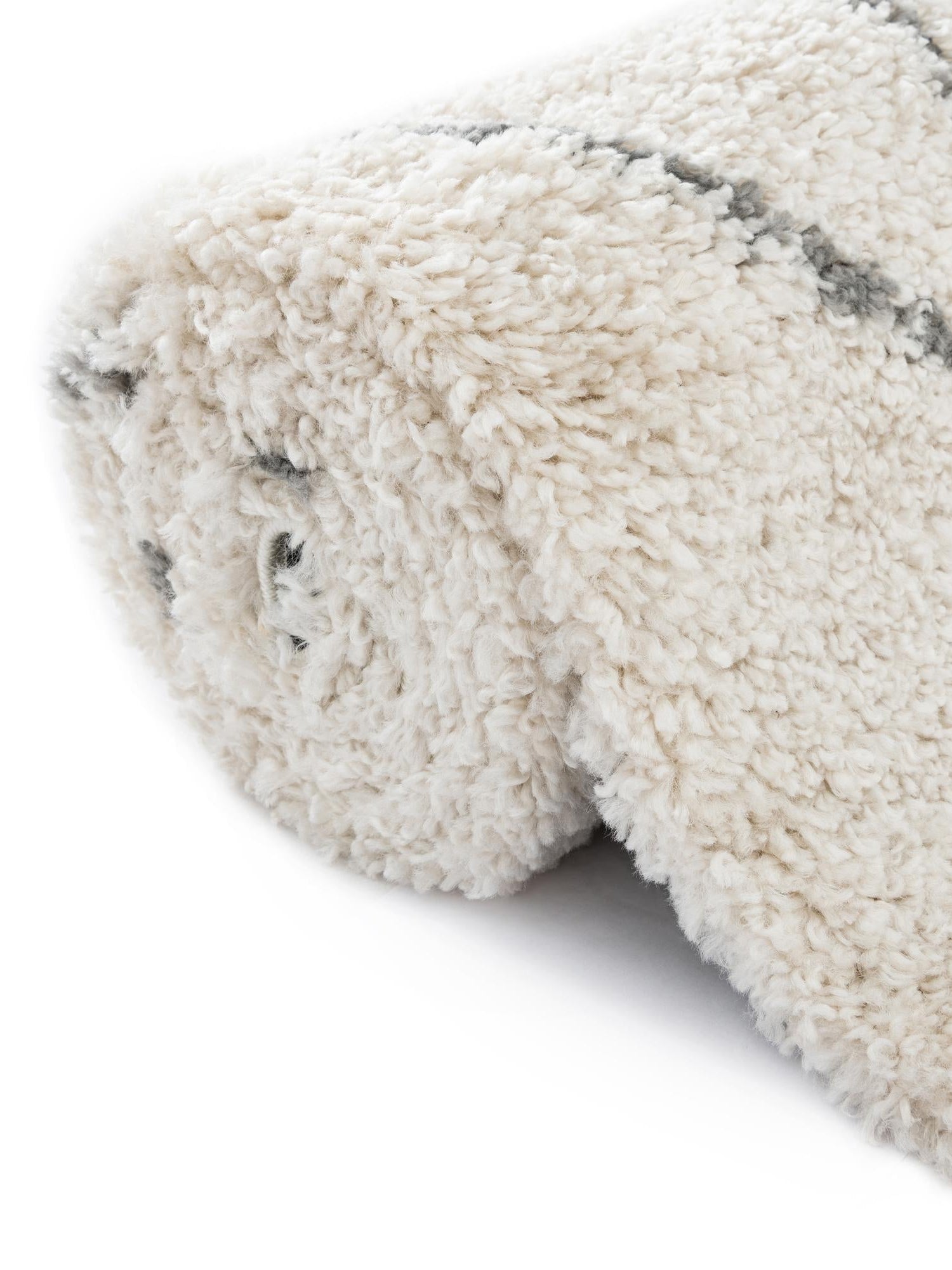 Pure Ivory 2' 7 x 12' Rabat Shag Runner Area Rug Thick Soft Touch Fluffy & Plush Shaggy Pile Durable Geometric Carpet for Luxury Interior Design for Sale at Rug Engine