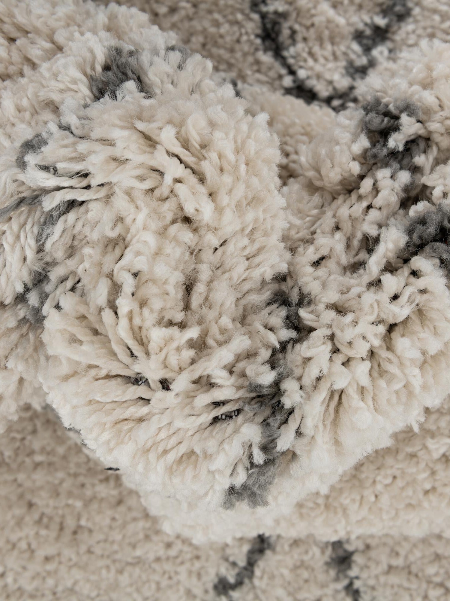 Pure Ivory 7' 10 x 10' Rabat Shag Rectangle Area Rug Thick Soft Touch Fluffy & Plush Shaggy Pile Durable Geometric Carpet for Luxury Interior Design for Sale at Rug Engine