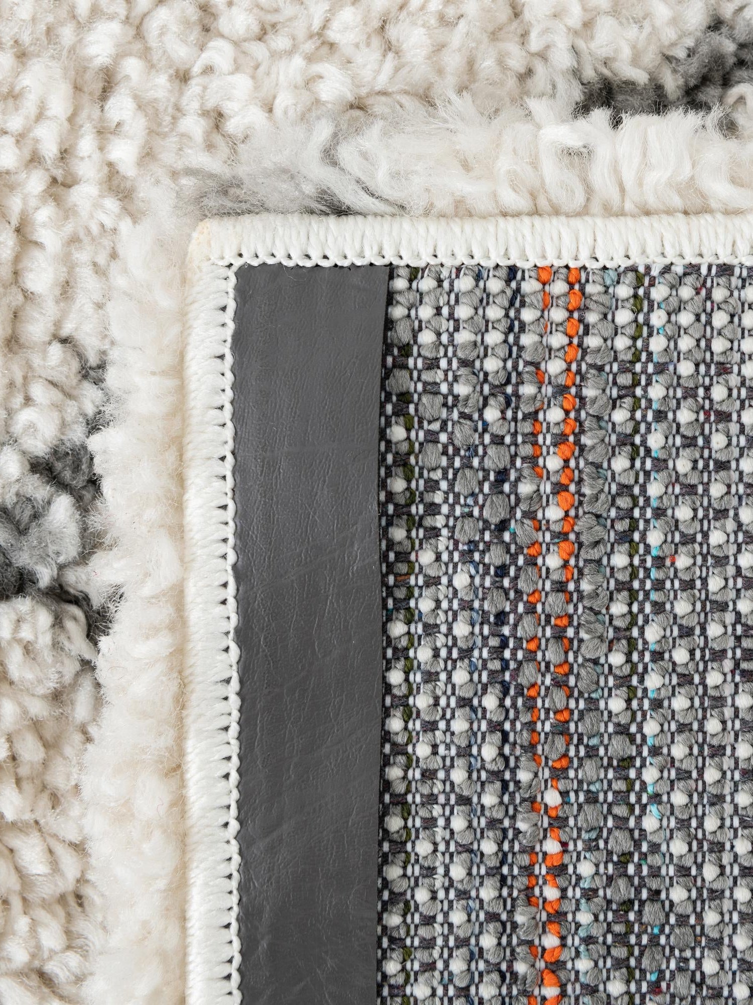 Pure Ivory 3' 3 x 5' 3 Rabat Shag Rectangle Area Rug Thick Soft Touch Fluffy & Plush Shaggy Pile Durable Geometric Carpet for Luxury Interior Design for Sale at Rug Engine