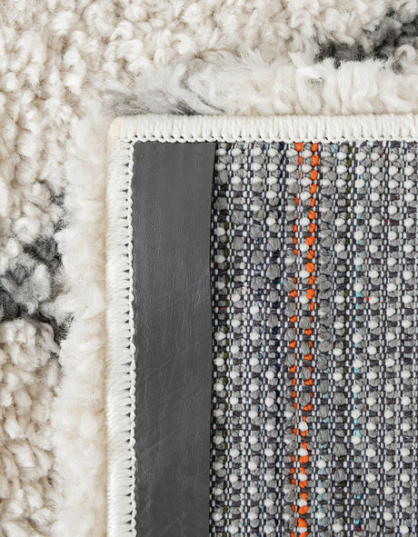 Pure Ivory 2' 2 x 3' 1 Rabat Shag Rectangle Area Rug Thick Soft Touch Fluffy & Plush Shaggy Pile Durable Geometric Carpet for Luxury Interior Design for Sale at Rug Engine