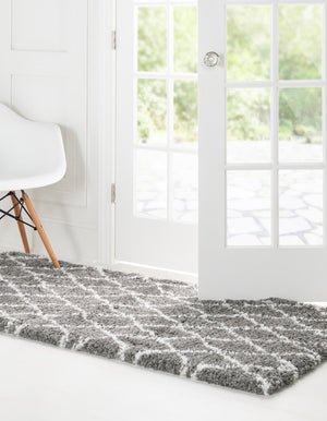 Gray 2' 7 x 10' Rabat Shag Runner Area Rug Thick Soft Touch Fluffy & Plush Shaggy Pile