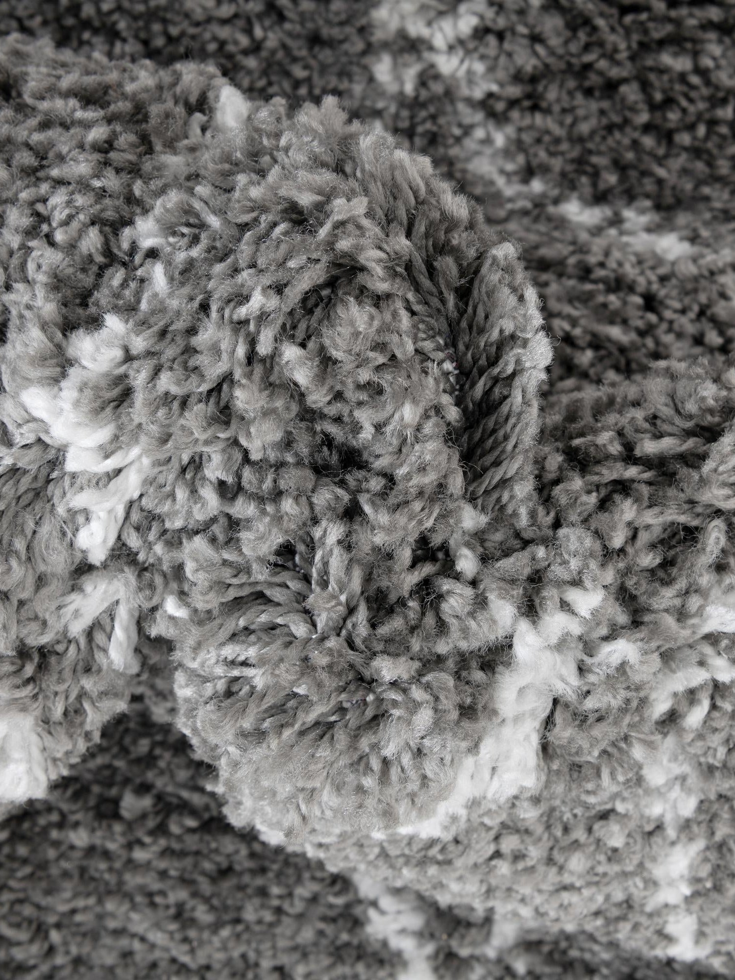 Gray 2' 7 x 10' Rabat Shag Runner Area Rug Thick Soft Touch Fluffy & Plush Shaggy Pile Durable Geometric Carpet for Luxury Interior Design for Sale at Rug Engine