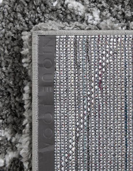 Gray 8' x 8' Rabat Shag Square Area Rug Thick Soft Touch Fluffy & Plush Shaggy Pile Durable Geometric Carpet for Luxury Interior Design for Sale at Rug Engine