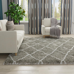 Gray 8' x 8' Rabat Shag Square Area Rug Thick Soft Touch Fluffy & Plush Shaggy Pile