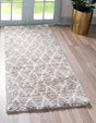 Taupe 2' 7 x 10' Rabat Shag Runner Area Rug Thick Soft Touch Fluffy & Plush Shaggy Pile Durable Geometric Carpet for Luxury Interior Design for Sale at Rug Engine