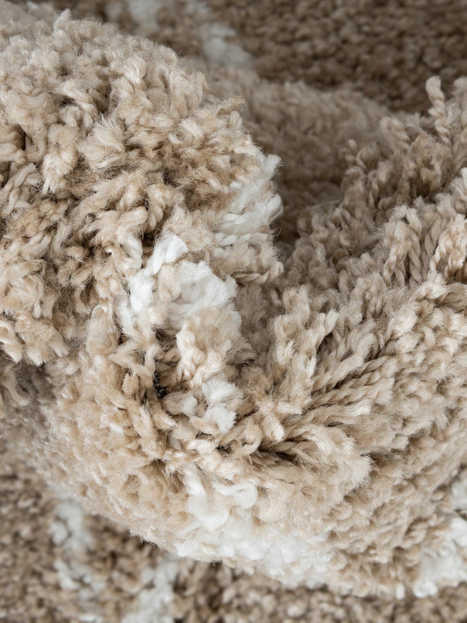 Taupe 2' 7 x 10' Rabat Shag Runner Area Rug Thick Soft Touch Fluffy & Plush Shaggy Pile Durable Geometric Carpet for Luxury Interior Design for Sale at Rug Engine