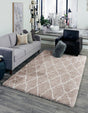 Taupe 5' 1 x 8' Rabat Shag Rectangle Area Rug Thick Soft Touch Fluffy & Plush Shaggy Pile