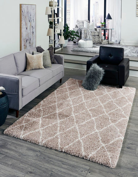 Taupe 8' x 10' Rabat Shag Rectangle Area Rug Thick Soft Touch Fluffy & Plush Shaggy Pile