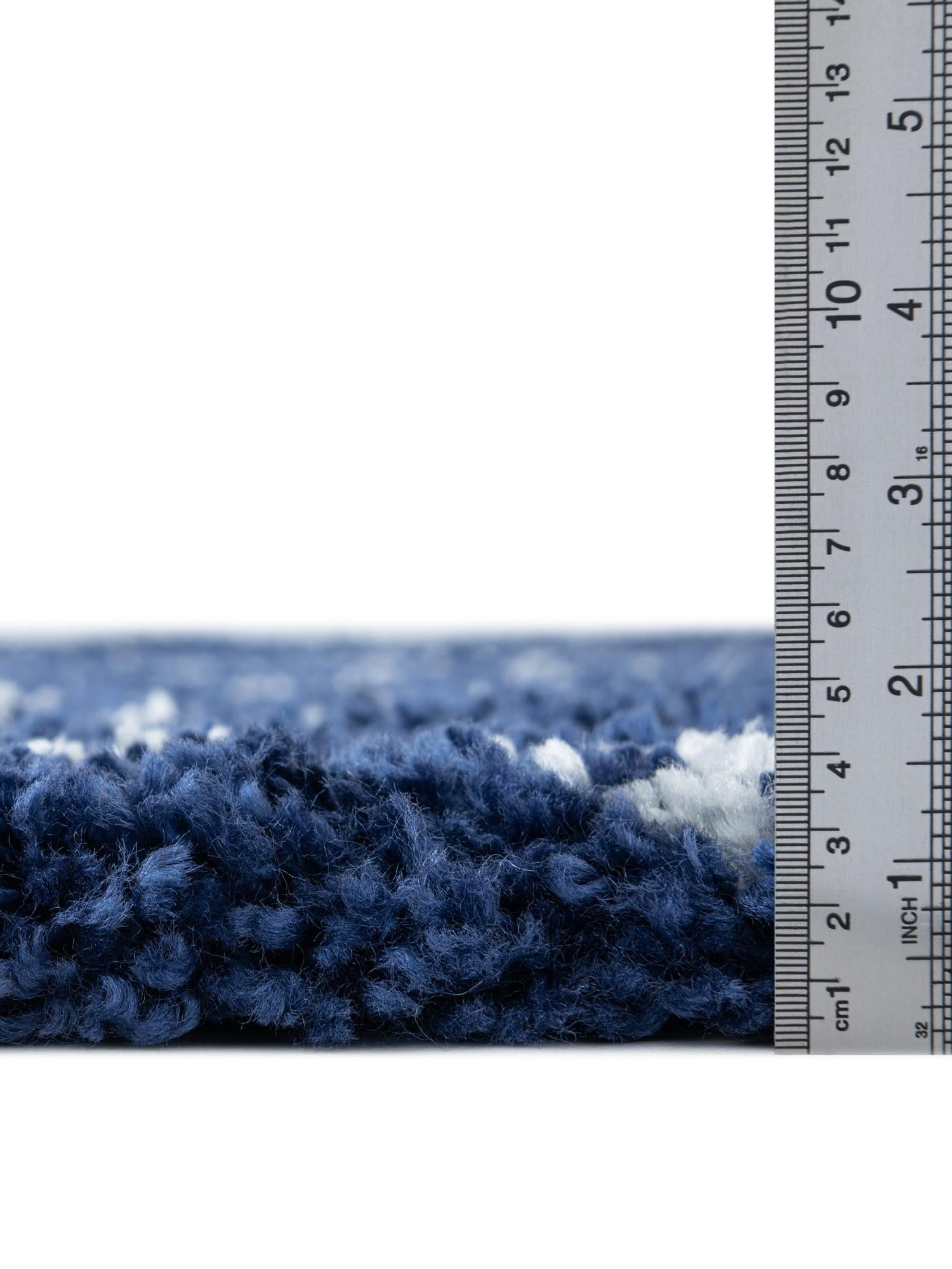 Navy Blue 2' 7 x 10' Rabat Shag Runner Area Rug Thick Soft Touch Fluffy & Plush Shaggy Pile Durable Geometric Carpet for Luxury Interior Design for Sale at Rug Engine