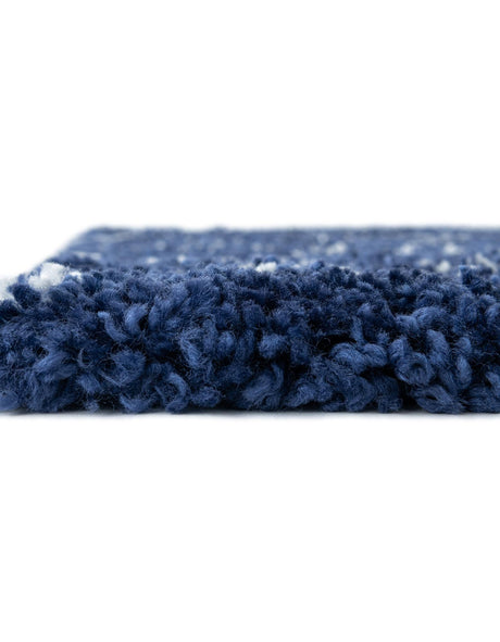 Navy Blue 5' 1 x 8' Rabat Shag Rectangle Area Rug Thick Soft Touch Fluffy & Plush Shaggy Pile Durable Geometric Carpet for Luxury Interior Design for Sale at Rug Engine