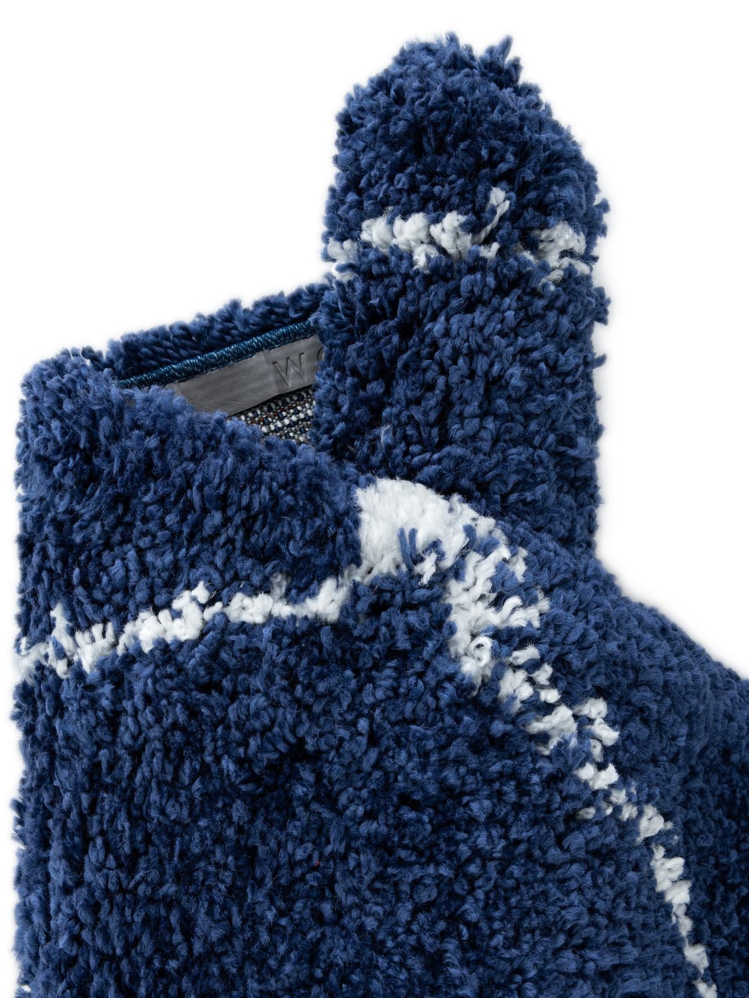 Navy Blue 8' x 10' Rabat Shag Rectangle Area Rug Thick Soft Touch Fluffy & Plush Shaggy Pile Durable Geometric Carpet for Luxury Interior Design for Sale at Rug Engine