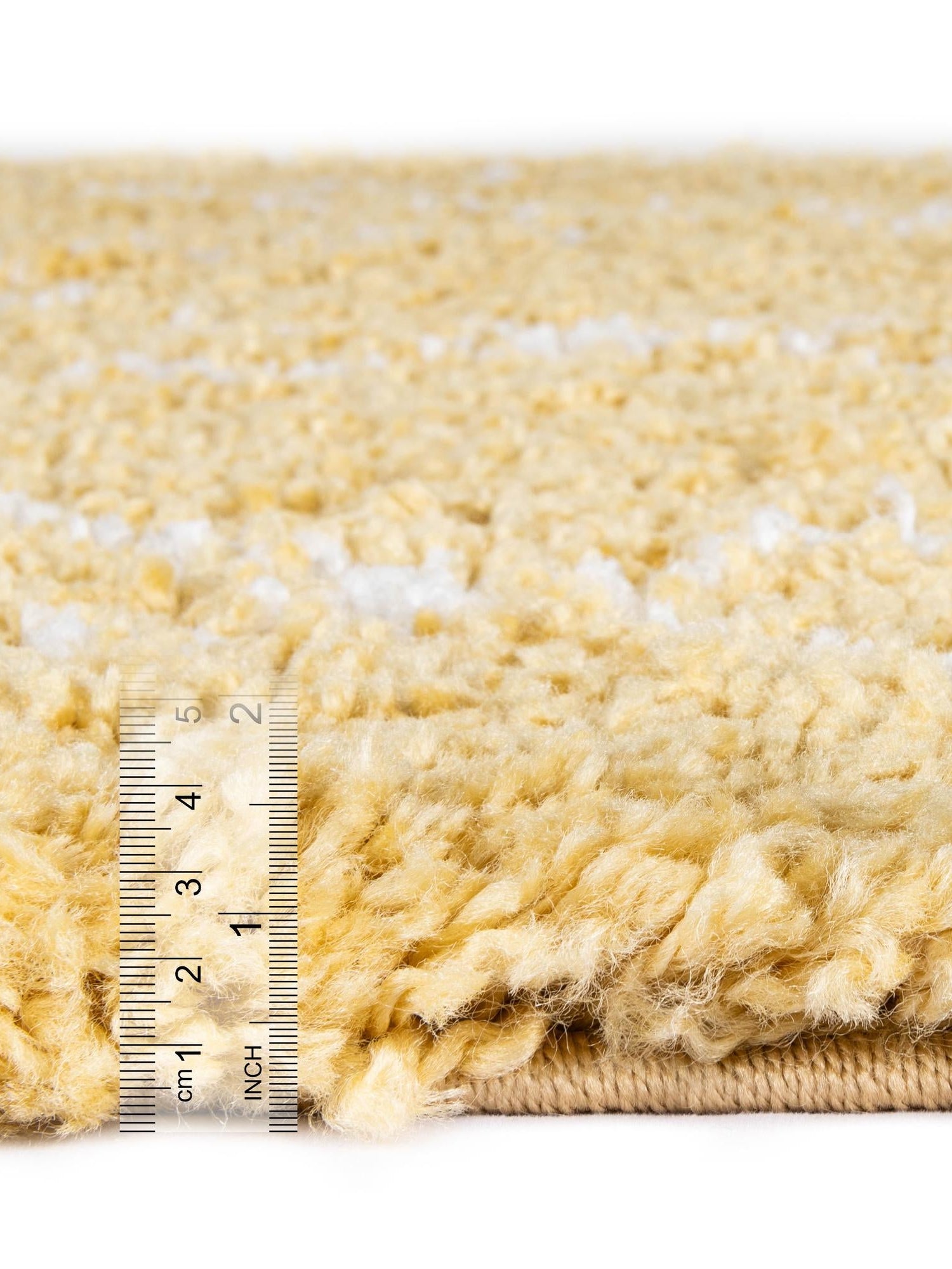 Yellow 2' 7 x 10' Rabat Shag Runner Area Rug Thick Soft Touch Fluffy & Plush Shaggy Pile Durable Geometric Carpet for Luxury Interior Design for Sale at Rug Engine