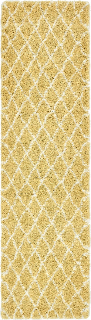 Yellow 2' 7 x 10' Rabat Shag Runner Area Rug Thick Soft Touch Fluffy & Plush Shaggy Pile